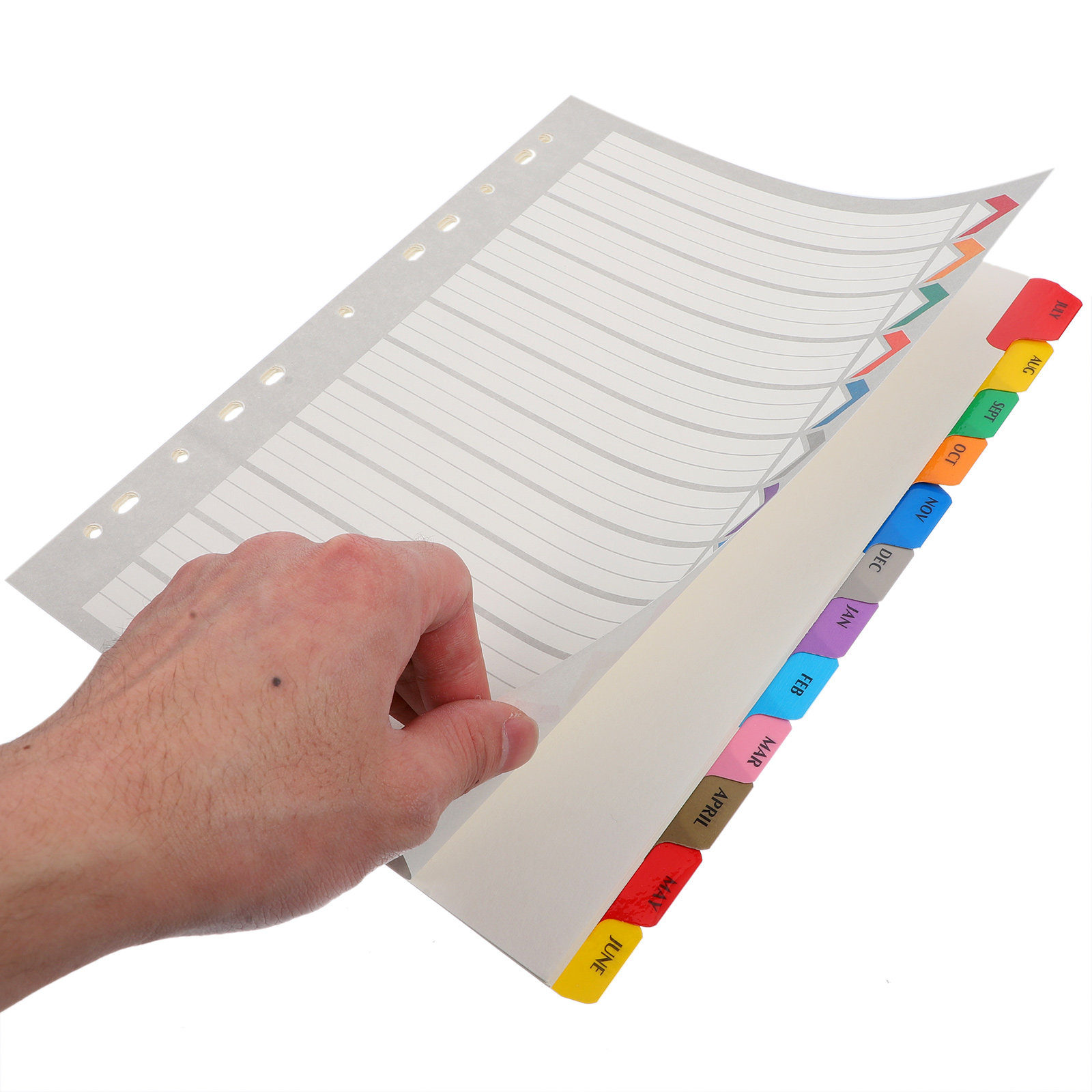 Tab Divider A4 - 12 Feuilles de Séparateurs d'Index Détachables