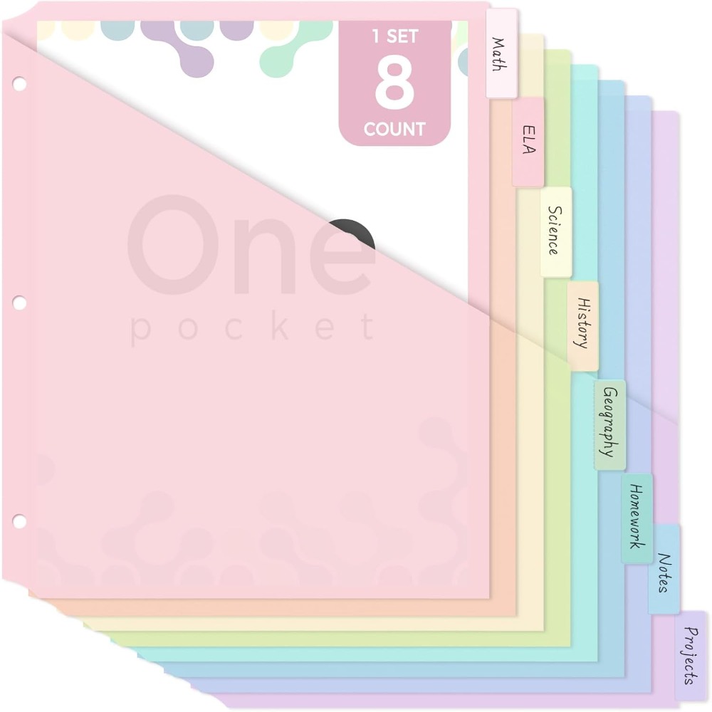 Tab Divider A4 - 8 pièces de séparateurs de classeur