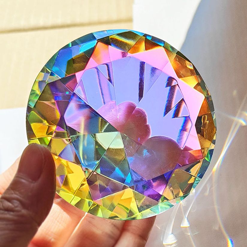 Paper Weight Crystal - 30-80mm AB coloré K9 cristal diamant